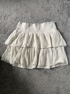 Universal Thread Tiered Ruffle Mini Skirt — Cream